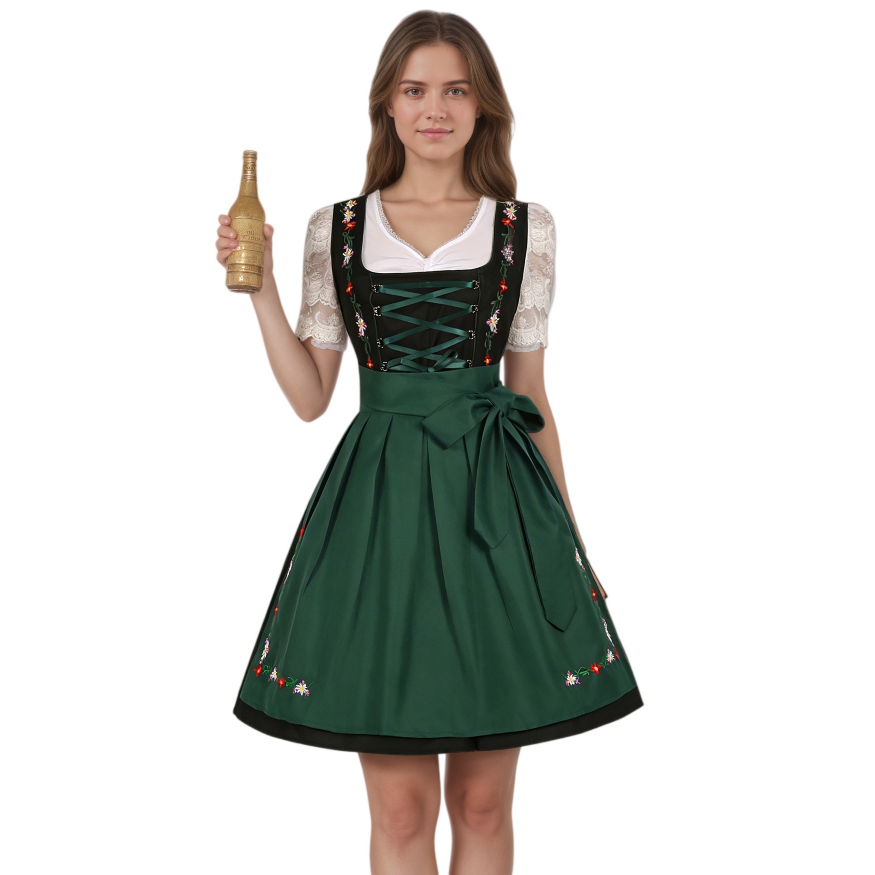 Women German Bavarian Dirndl Dress Halloween Oktoberfest Cosplay Costume
